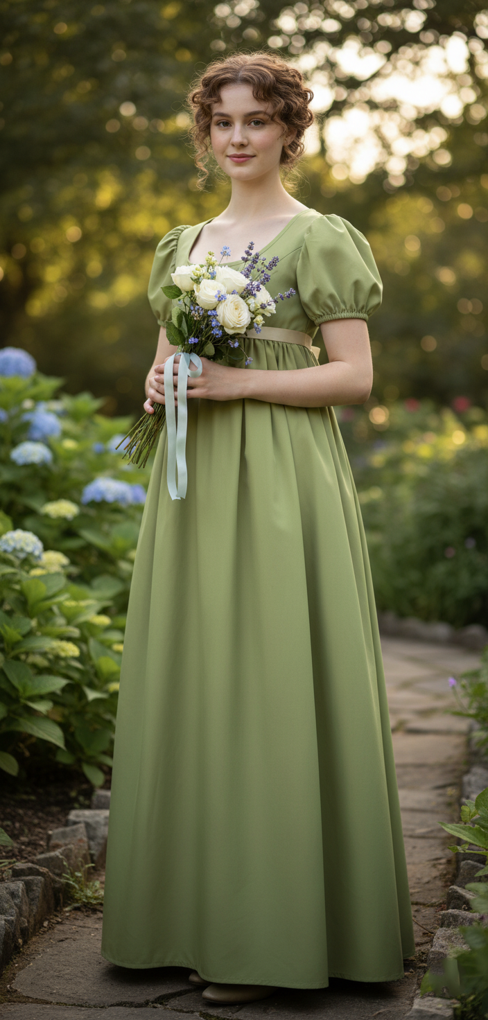 kobieta z włosami upiętymi w elegancki kok ubrana w dawną suknię balową