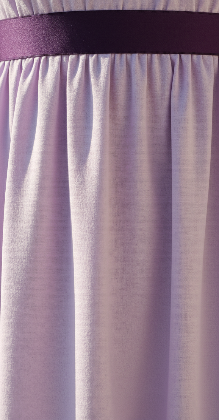 delikatny materiał sukni balowej fioletowej