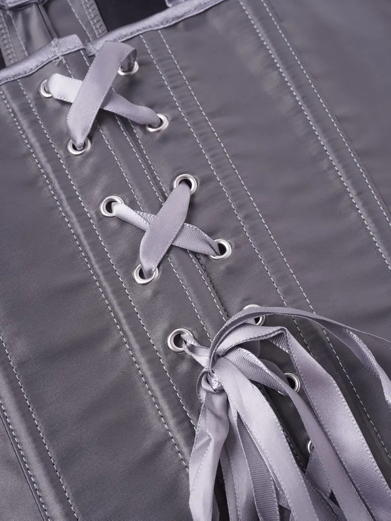 wiązanie oraz tasiemka szarego elastycznego gorsetu