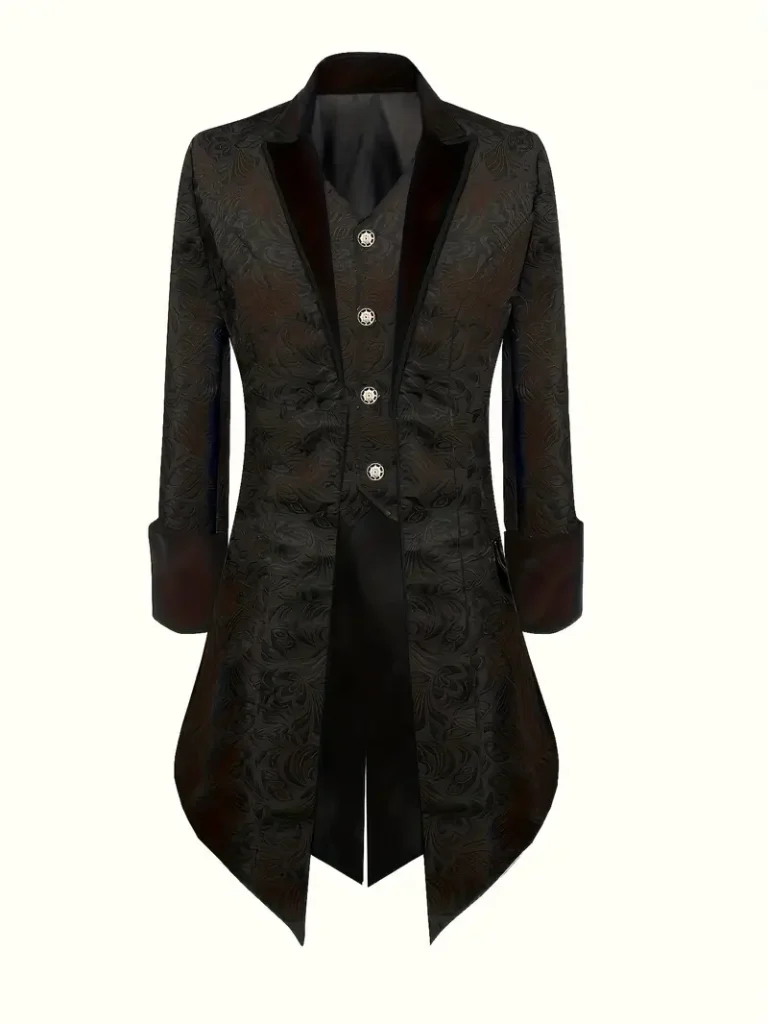 czarny frak vintage na białym tle