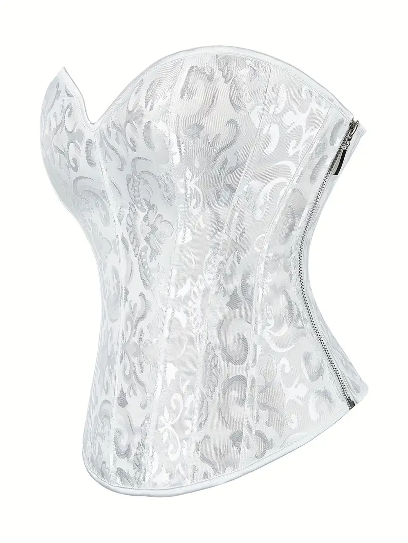 gorset ślubny obrócony bokiem na białym tle