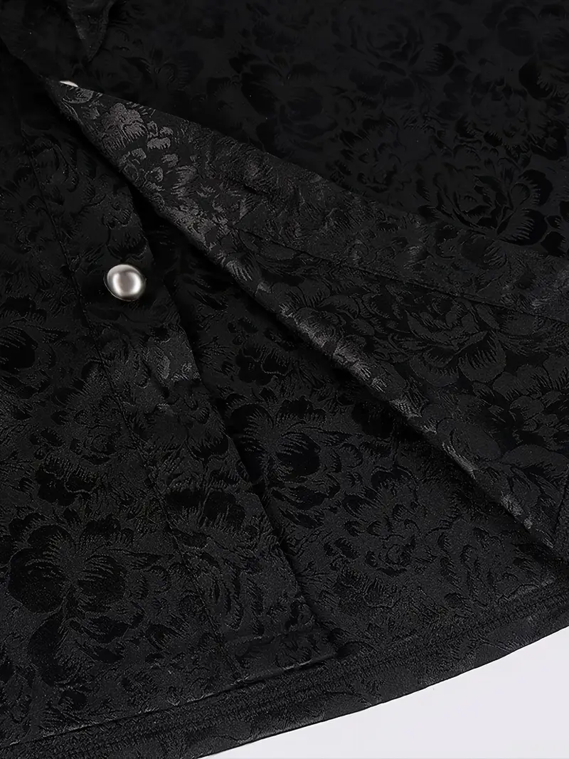 materiał ze zdobieniami czarnej gotyckiej koszuli vintage