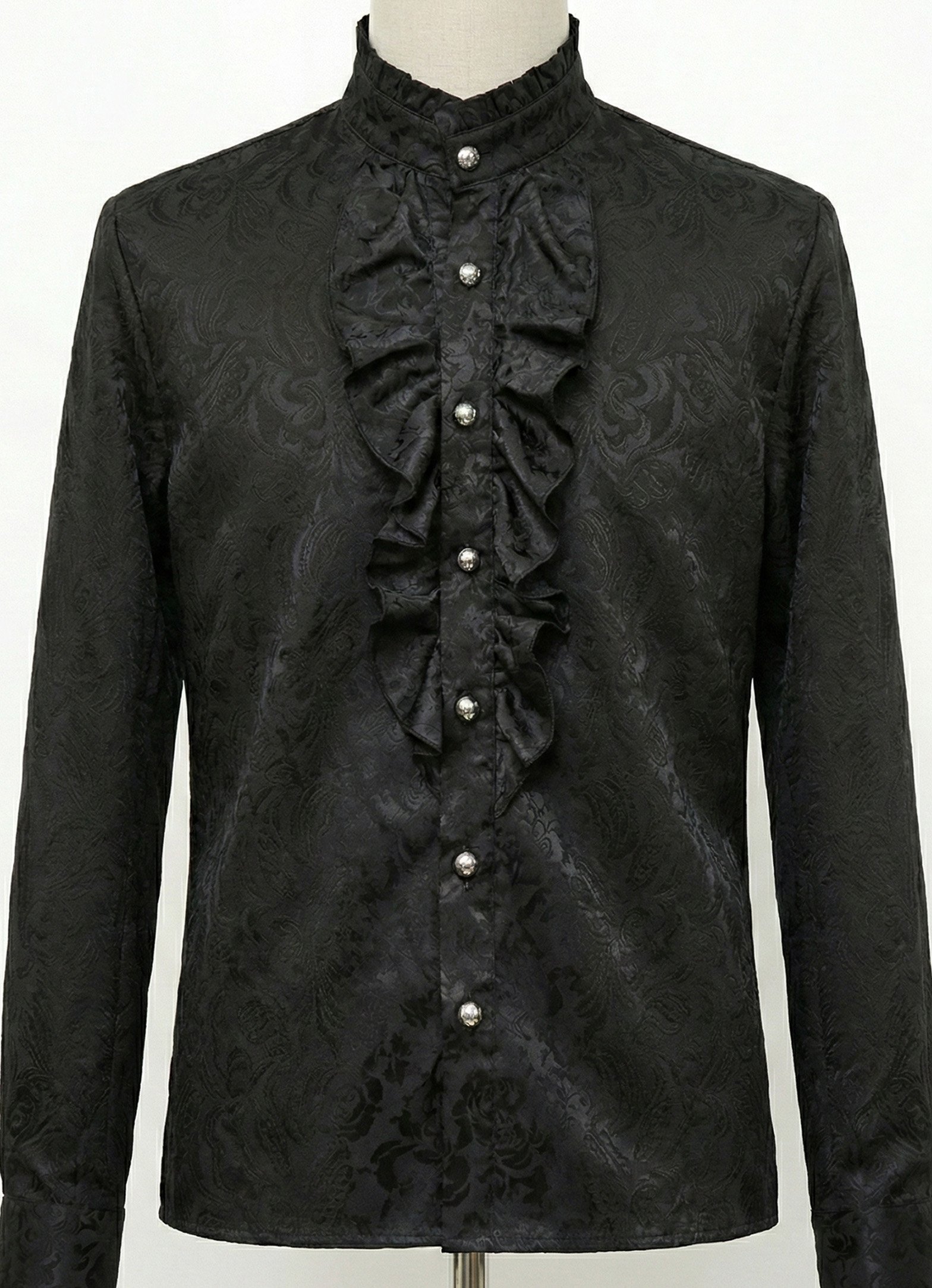 czarna gotycka koszula vintage na białym tle