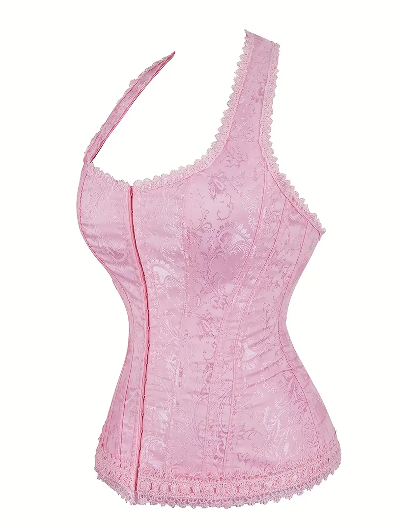 kobiecy gorset obrócony bokiem na białym tle