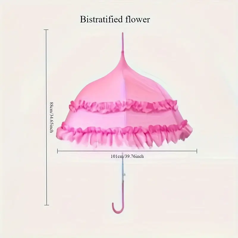 rozmiar parasolki koronkowej vintage pokazany na beżowym tle