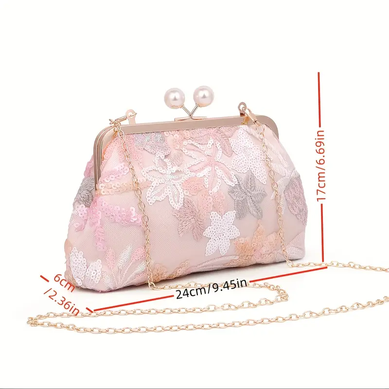 rozmiar kopertówki vintage przedstawiony na białym tle