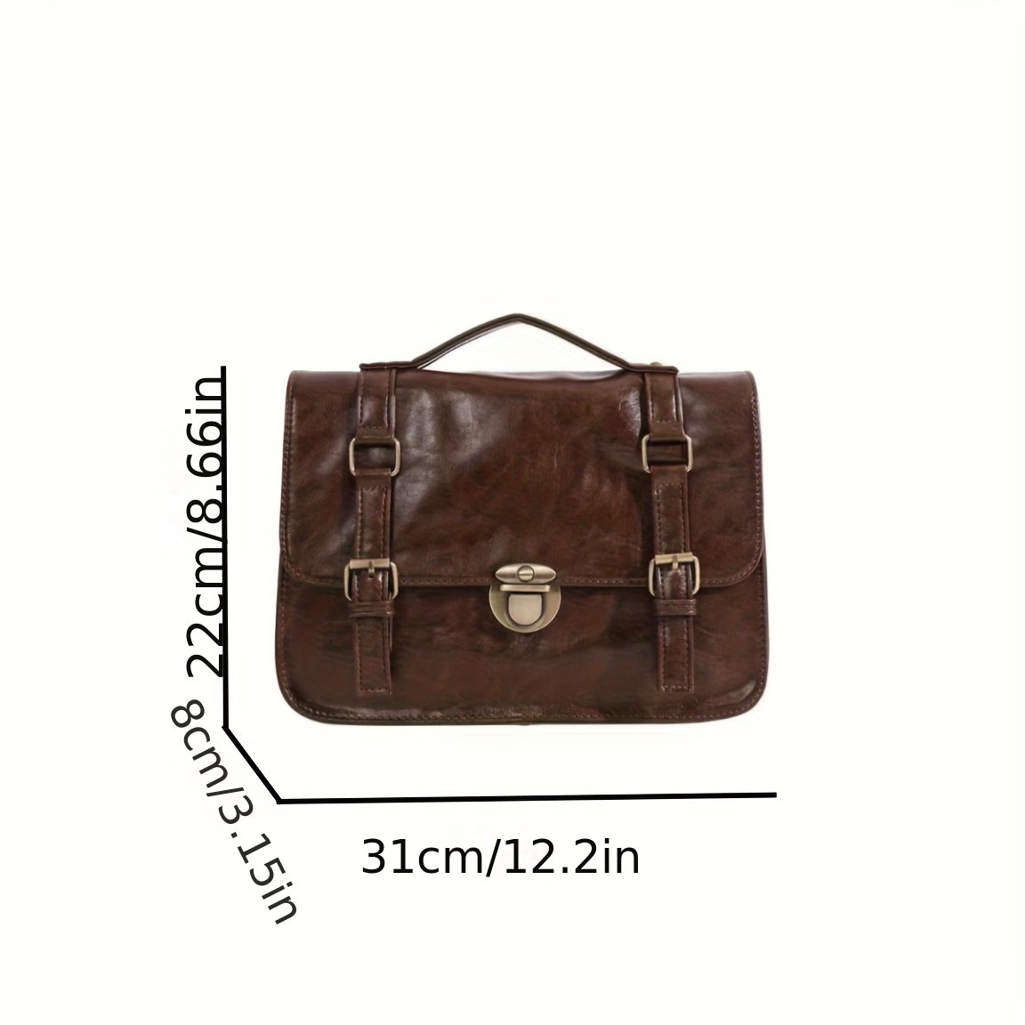 rozmiar listonoszki vintage przedstawiony na białym tle